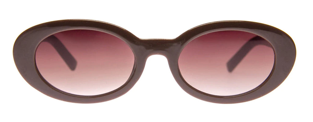 Brown oval shop sunglasses
