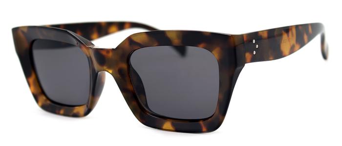Large Square Bevel Sunglasses in Tortoise
