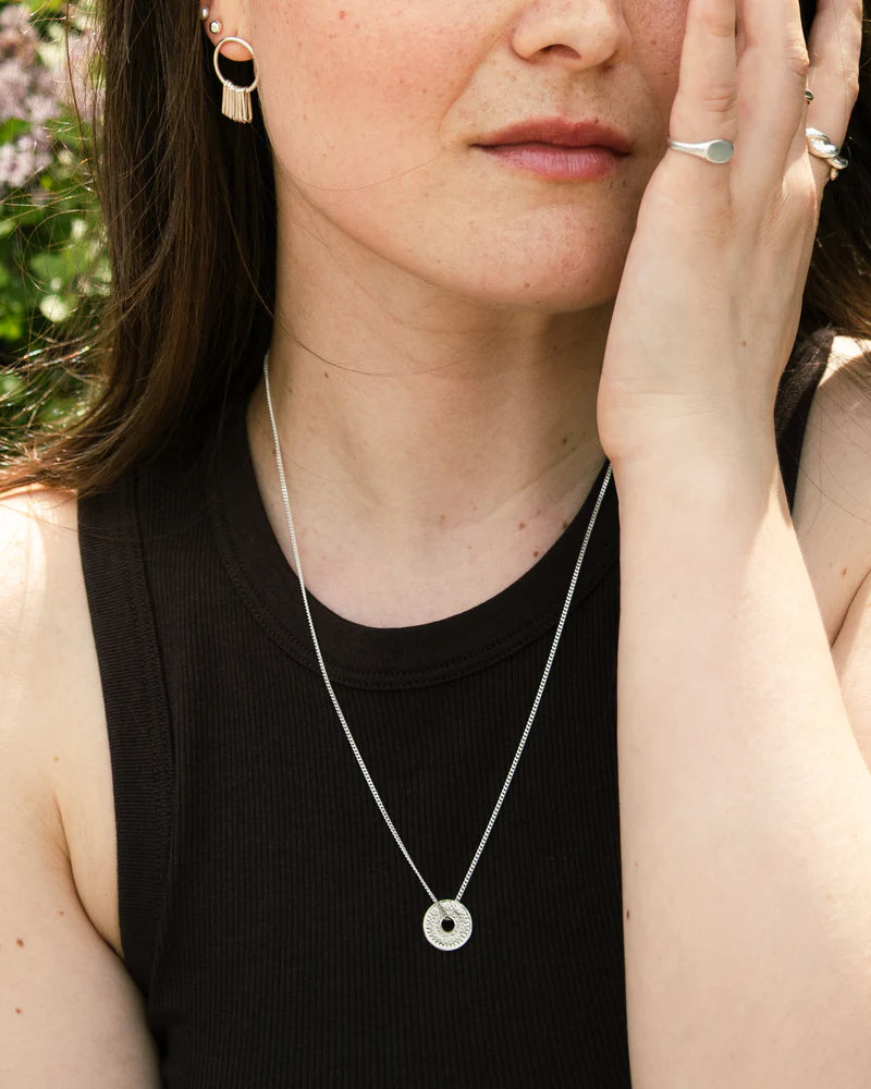 Sun Necklace in Silver 18"