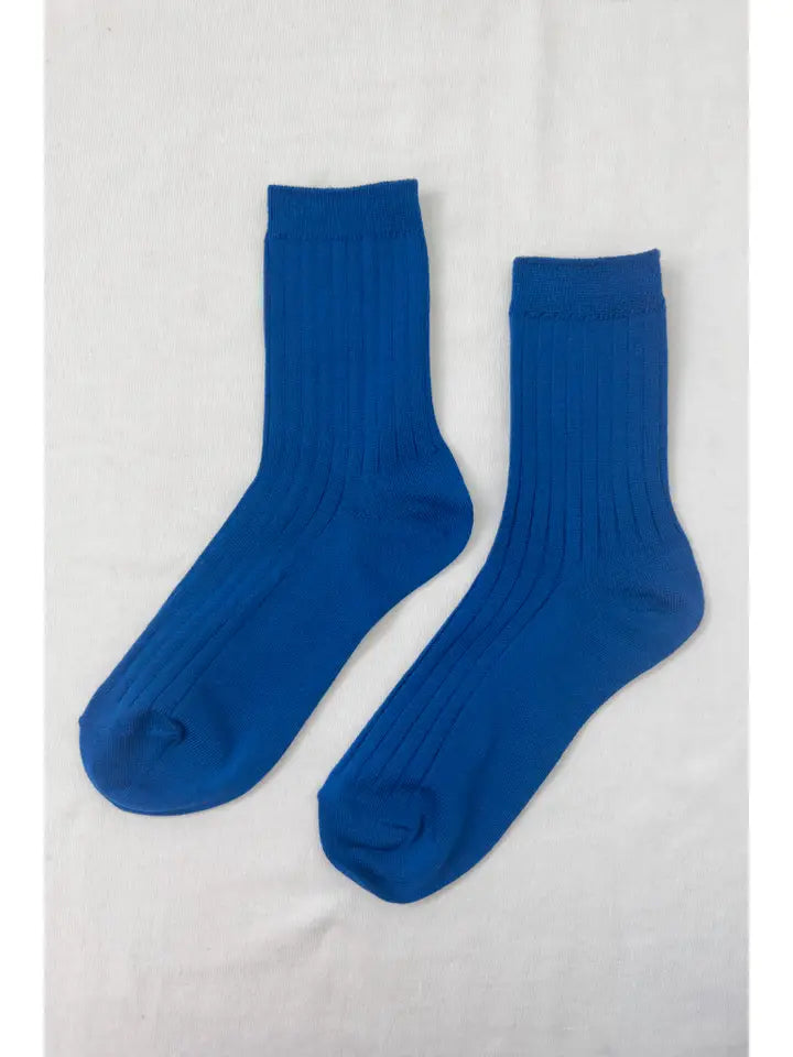 Ribbed Socks in Cobalt Blue