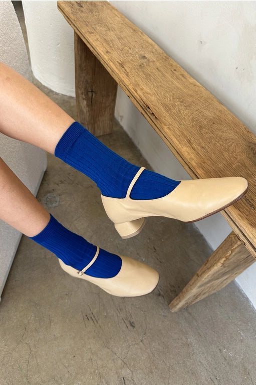 Ribbed Socks in Cobalt Blue