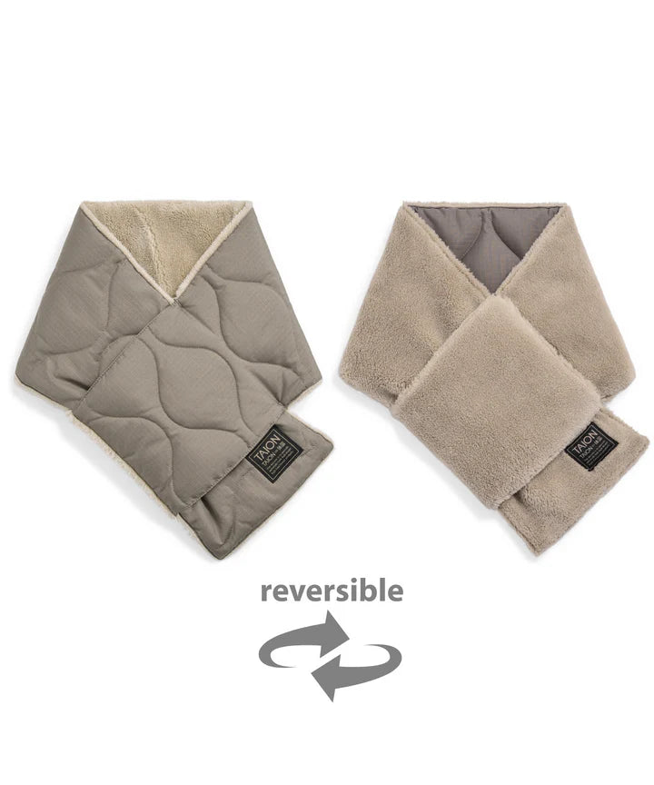 Reversible Down Scarf in Light Mocha and Beige