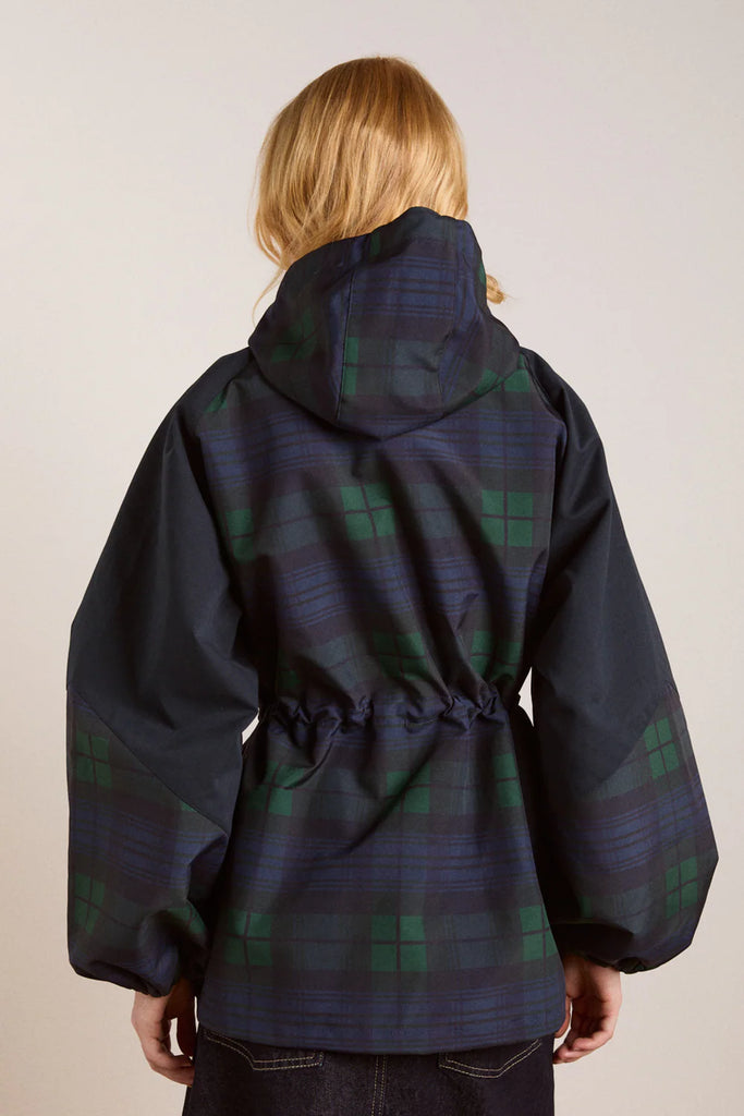 Liu Raincoat in Olive Check