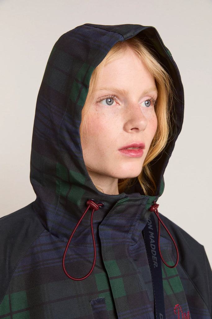 Liu Raincoat in Olive Check