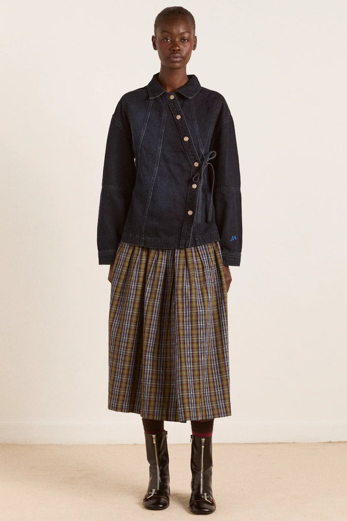 Josie Midi Skirt in Multi Check