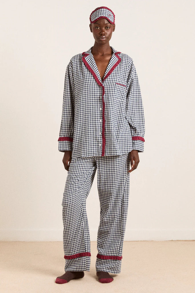 Antonia Pj Set in Navy Gingham