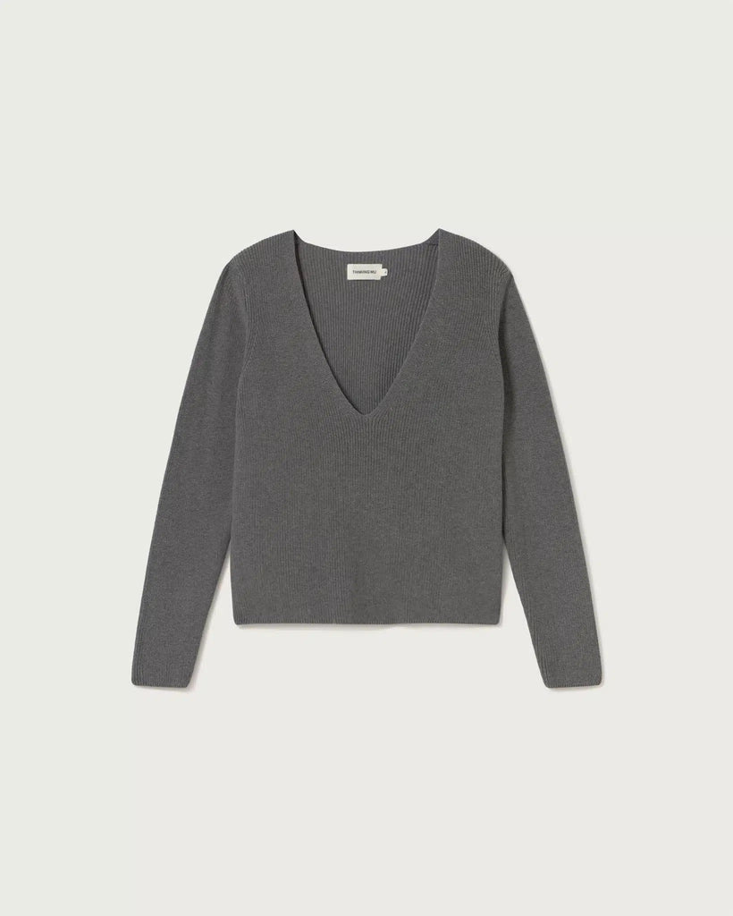 GREY MELANGE ALOMA KNITTED SWEATER