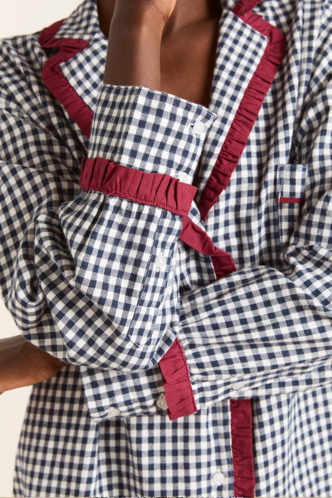 Antonia Pj Set in Navy Gingham
