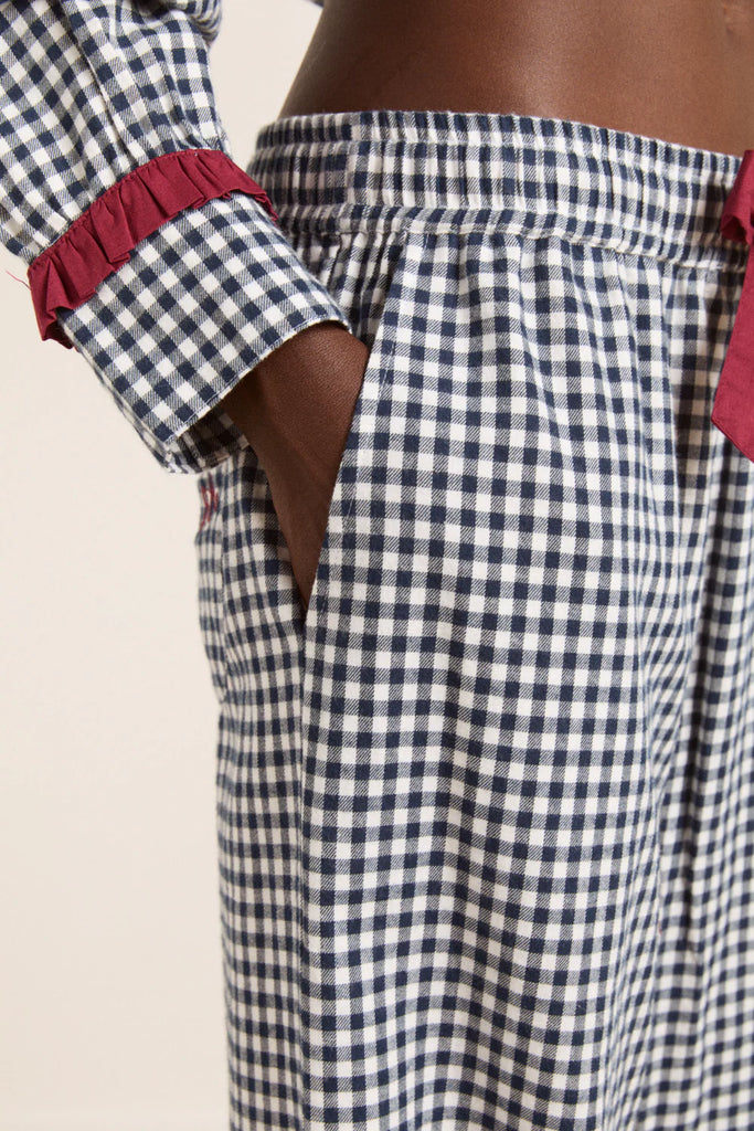 Antonia Pj Set in Navy Gingham