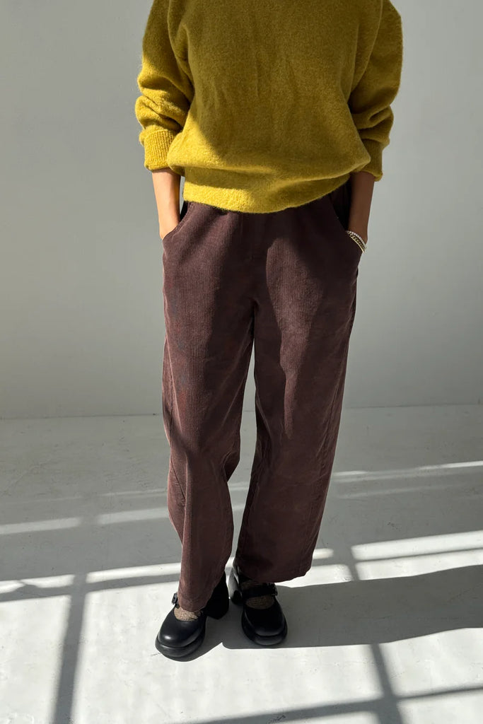 Corduroy Arc Pants in Chocolate Brown