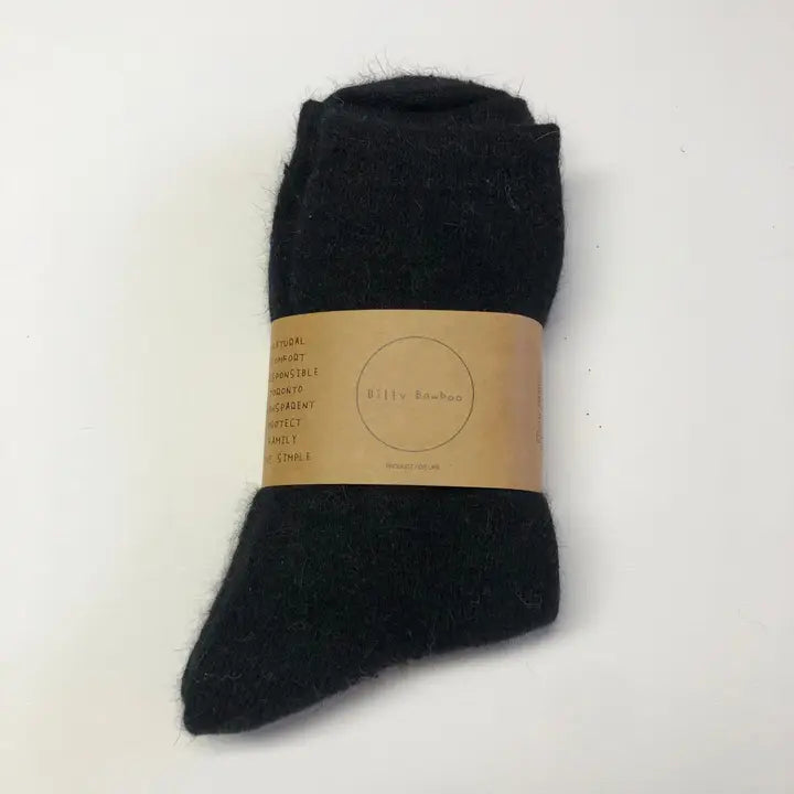 Fluffy Angora Socks in Black