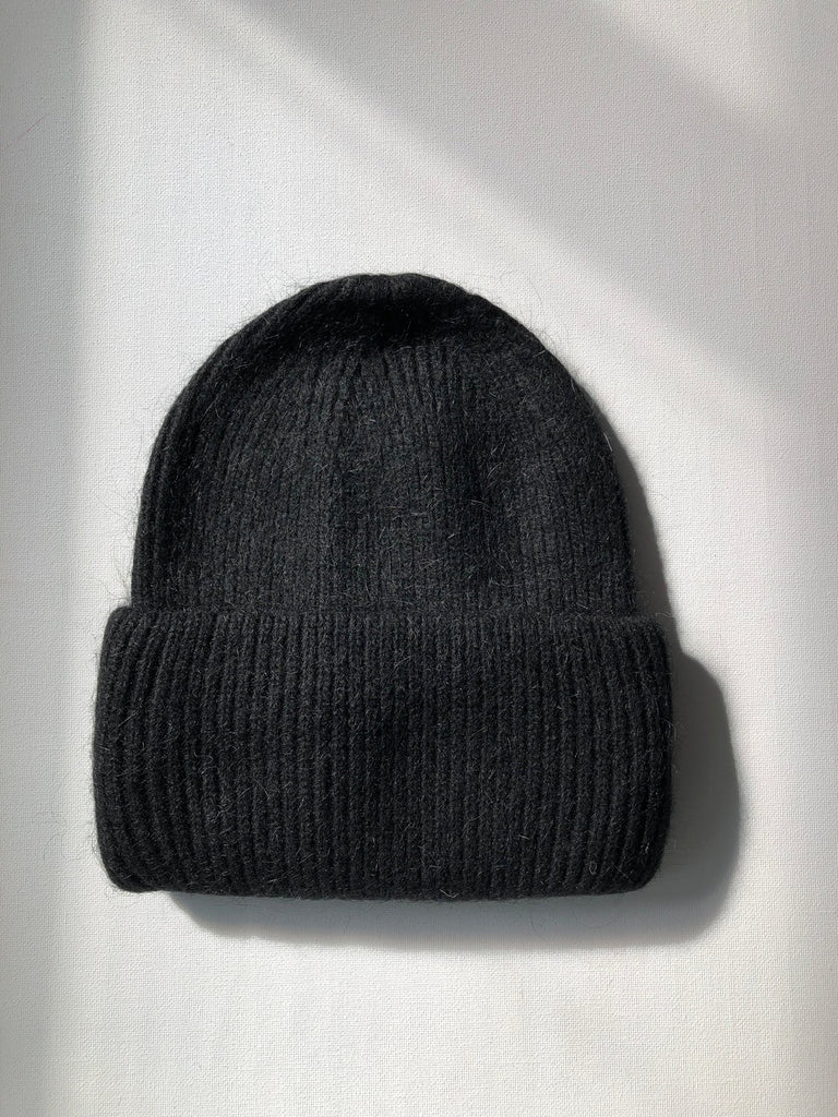 Royal Angora Beanie in Black