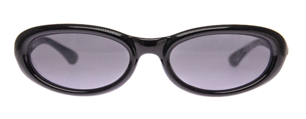 Wrap Around Oval in Black Sunglasses