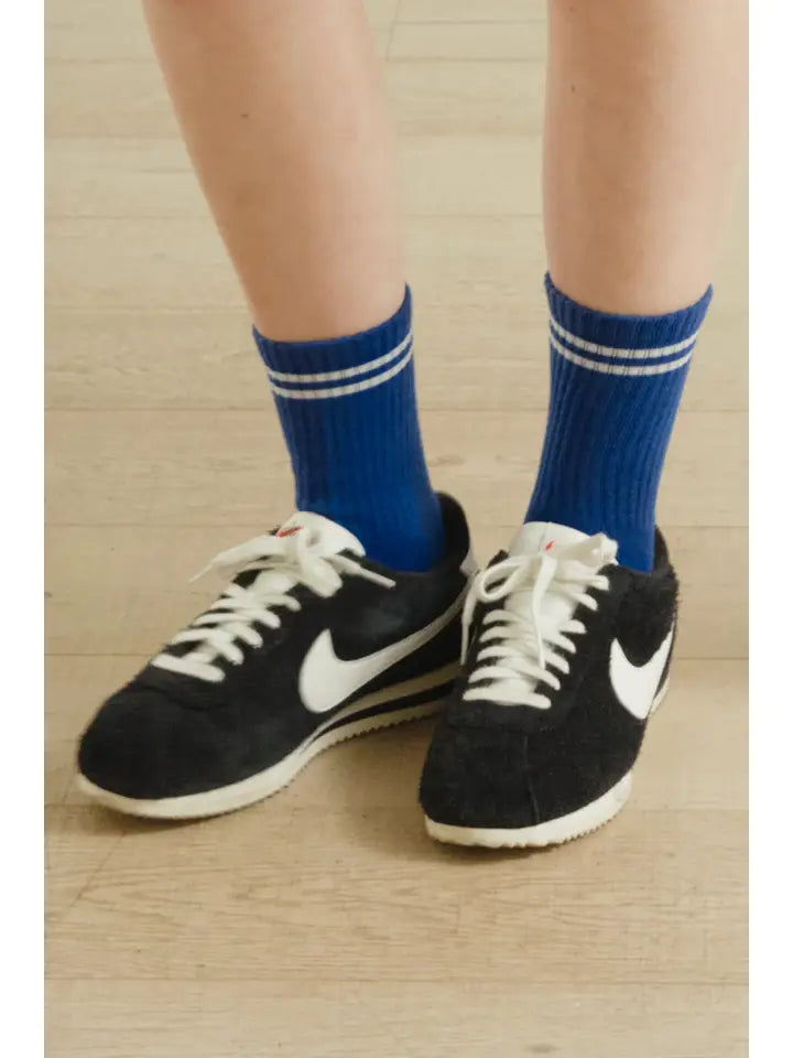 Striped Socks in Cobalt Blue