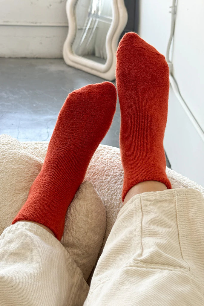 Cloud Socks in Burnt Orange