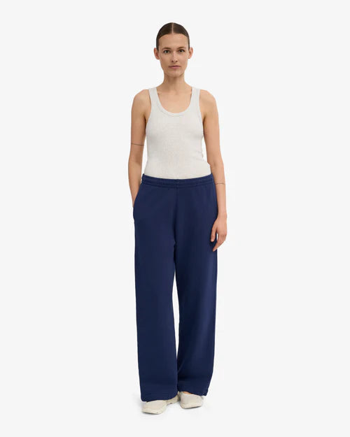 Organic Straight Leg Sweatpants in Marine Blue