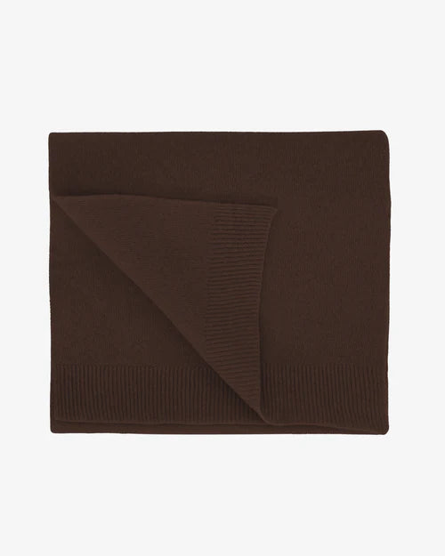 Merino Wool Scarf in Coffee Brown