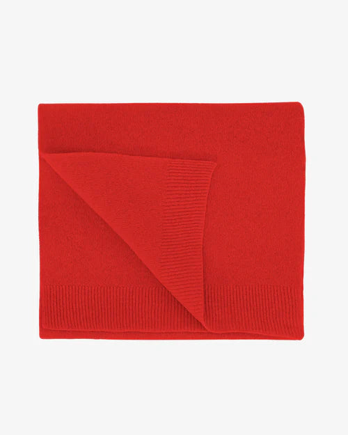 Merino Wool Scarf in Red Tangerine