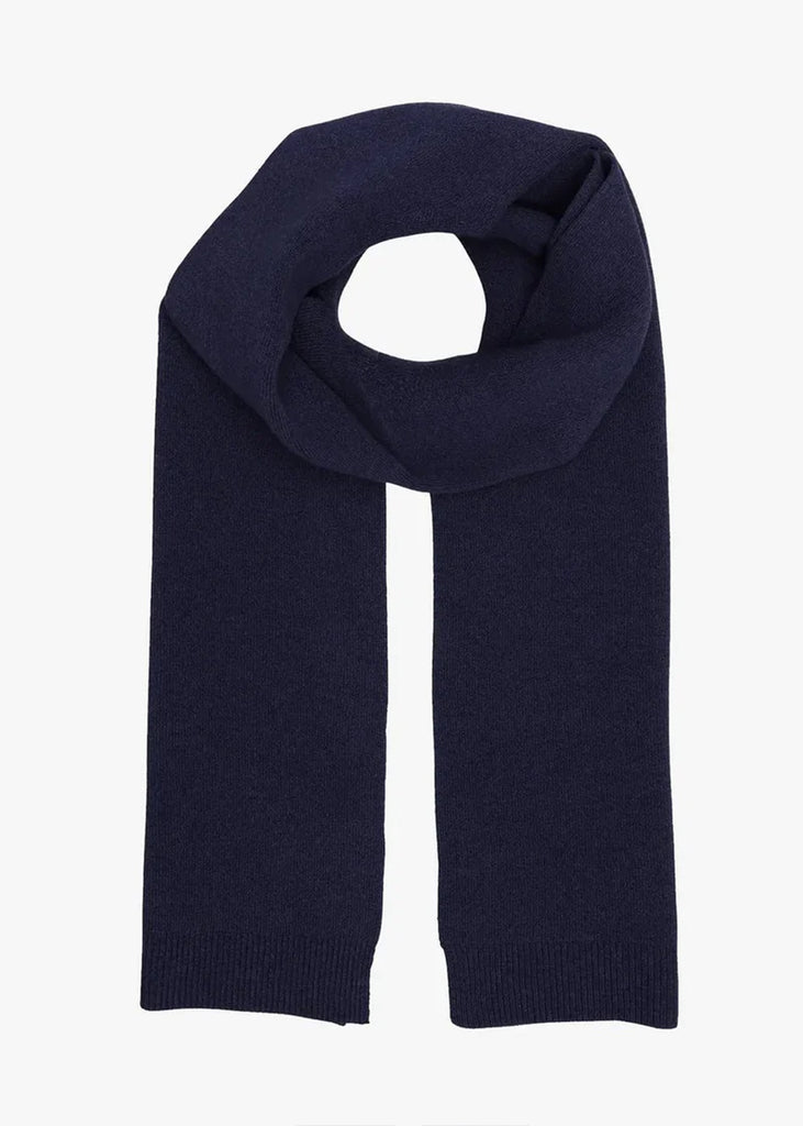 Merino Wool Scarf in Navy Blue