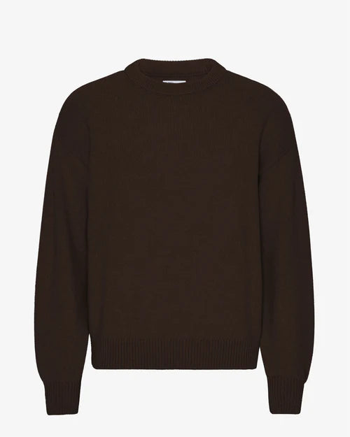 Oversized Merino Wool Sweater in Coffee Brown