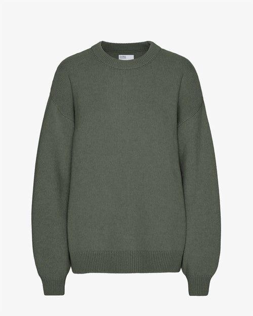 Oversized Merino Wool Sweater in Dusty Olive
