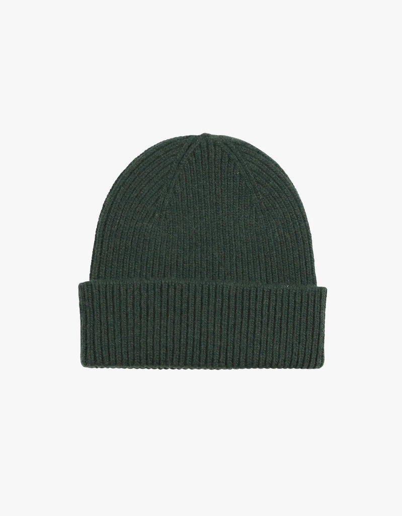 Merino Wool Beanie Hat in Hunter Green