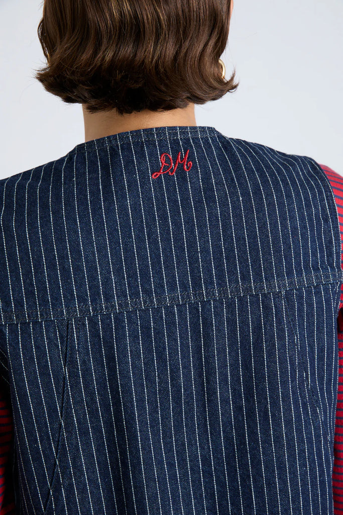 DILLY GILET IN Navy STRIPE