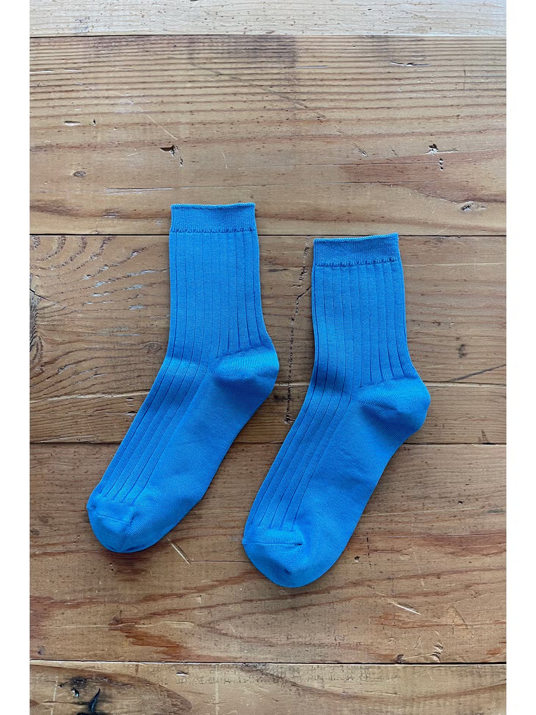 Ribbed Socks in Electric Blue