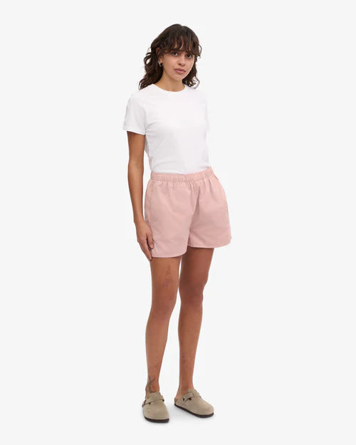 Organic Twill Shorts in Faded Pink