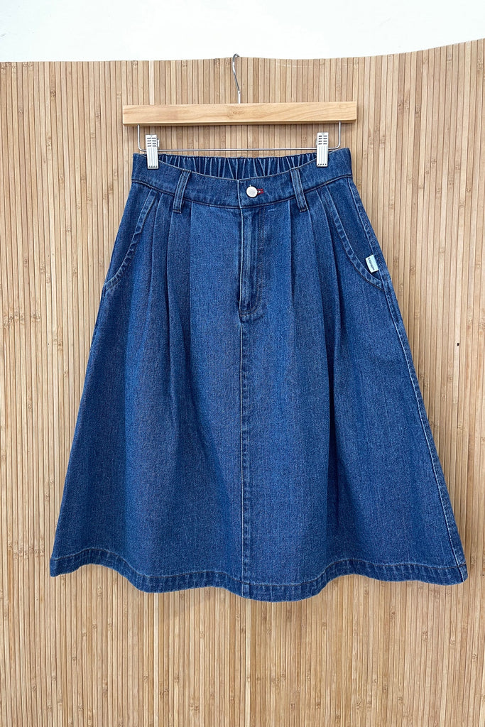 Farm Girl Denim Skirt in Blue