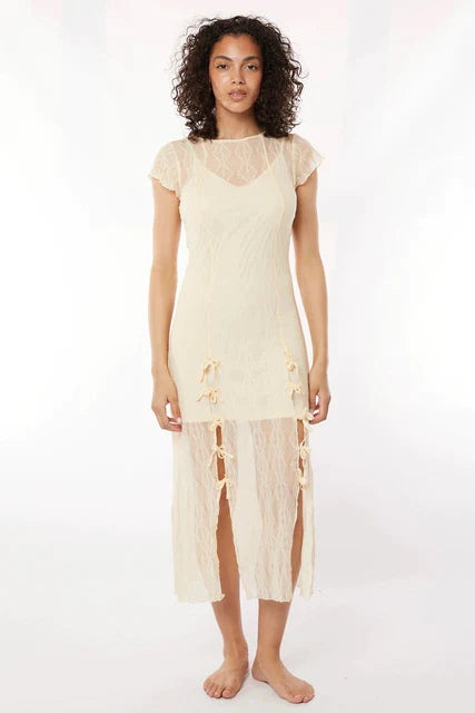 Mariposa Dress in Cloud Off White with Lining