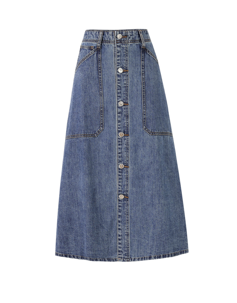 Catty Skirt in Blue Denim