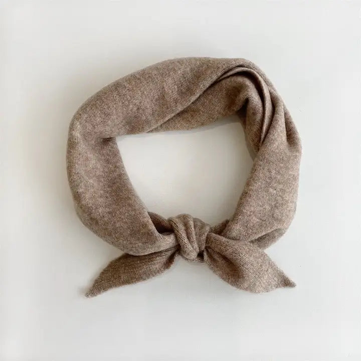 Fuzzy Wool Cravat Scarf in Mushroom