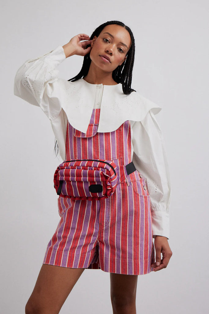 Greta Shorts Dungarees in Stripe