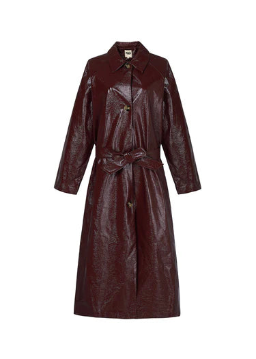 Halimi Trench Jacket in Bordeaux