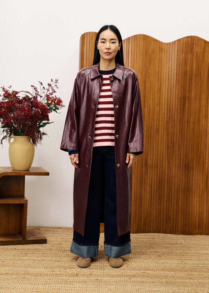 Halimi Trench Jacket in Bordeaux