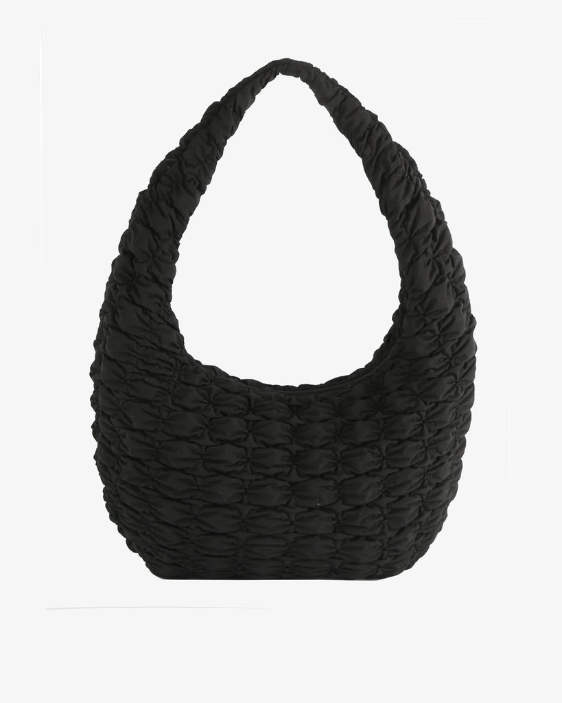HAZE MATTE TWILL QUILT TOTE IN BLACK