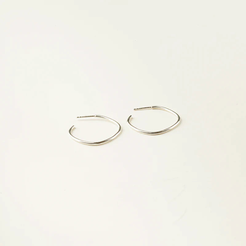 Sqaure Wire Hoops in Silver