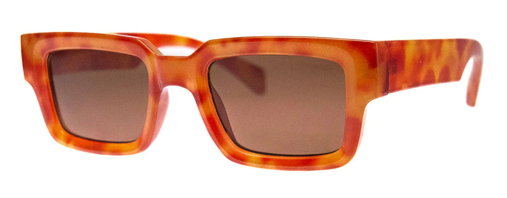 Thick Rectangle in Light Tortoise Sunglasses