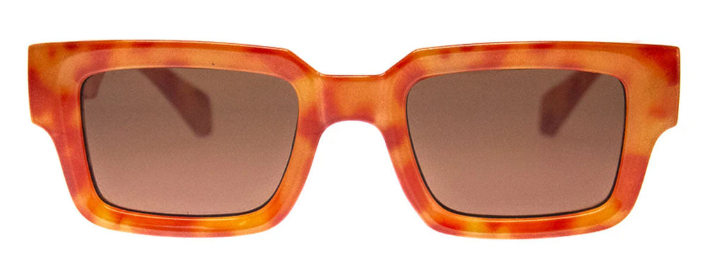 Thick Rectangle in Light Tortoise Sunglasses