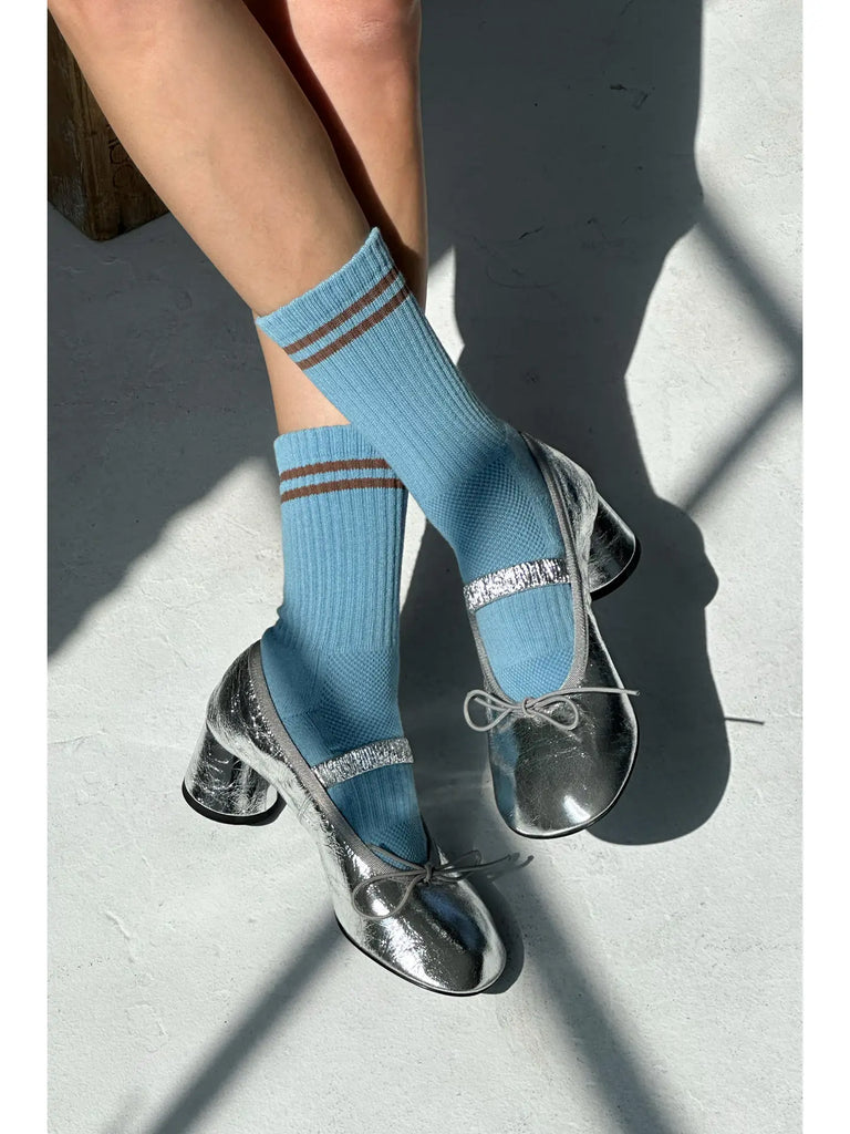 Striped Socks in Powder Blue