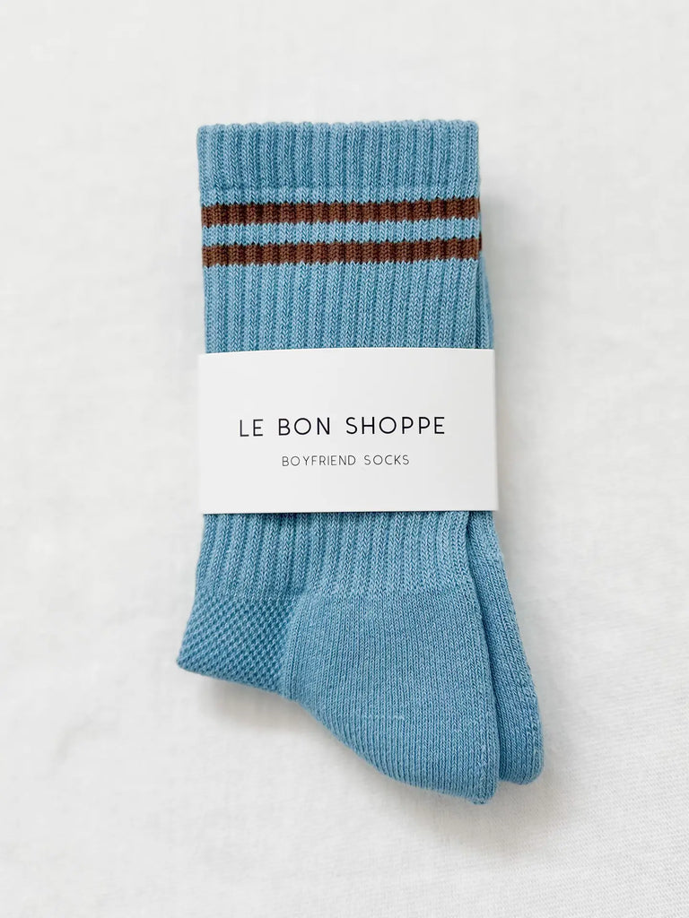 Striped Socks in Powder Blue