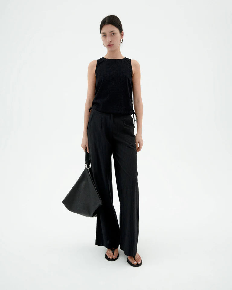 Seersucker Florence Top in Black
