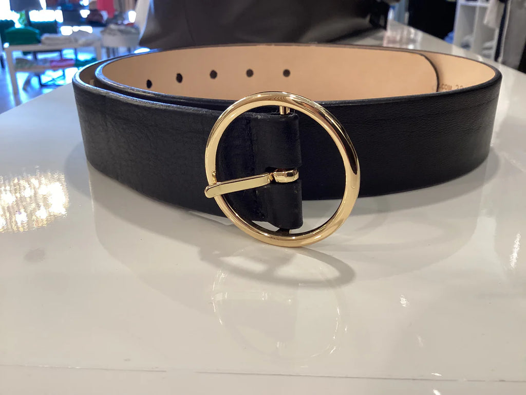 Aviva Belt in Black with Gold Buckle