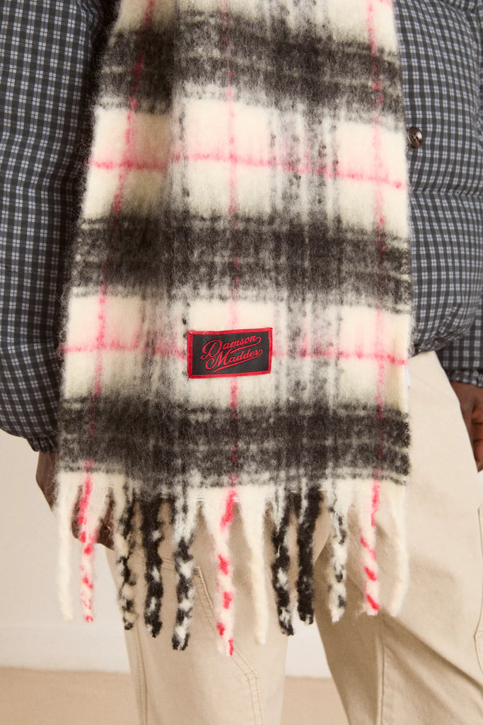 Brushed Oversized Scarf in Butter Check
