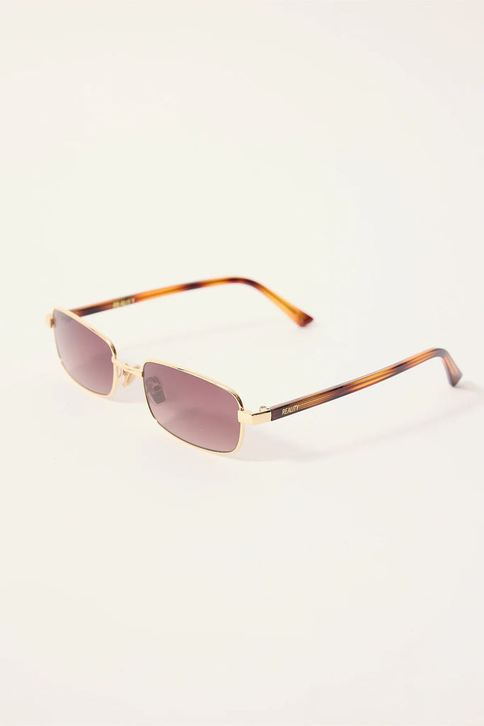 Vibes Town Sunglasses in Gold Smoke