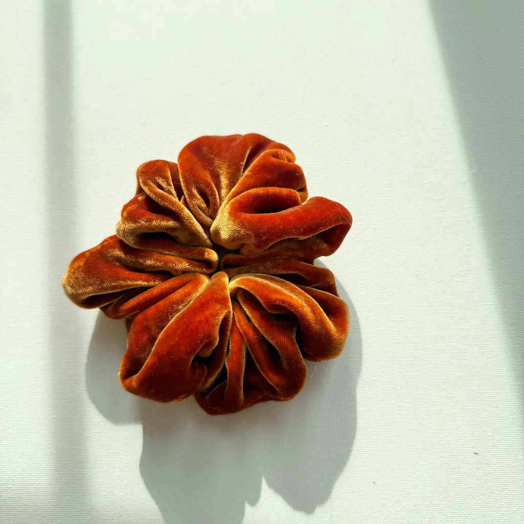Silk Velvet Scrunchie in Maple