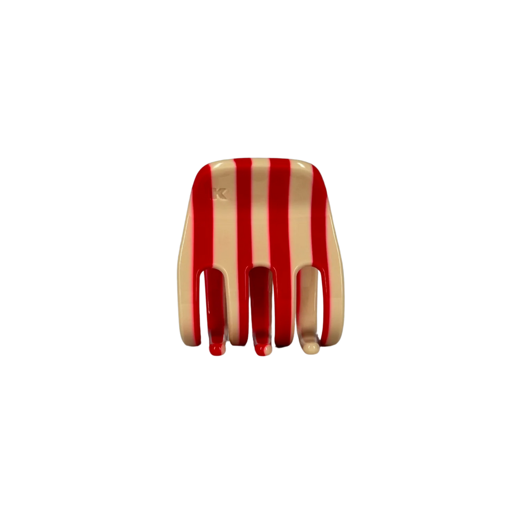 Small Claw Hair Clip in Peppermint Stripe