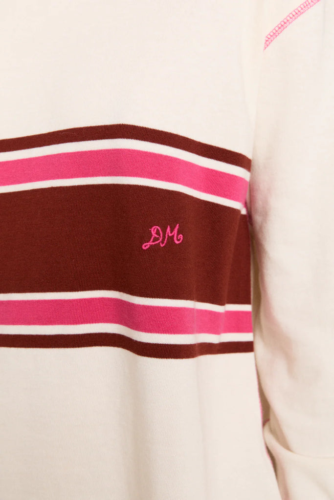 Olina Placement Stripe Rugby - Ecru