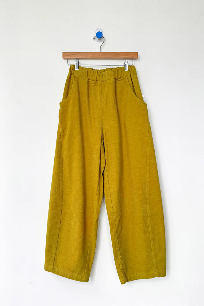 Corduroy Arc Pants in Green Olive